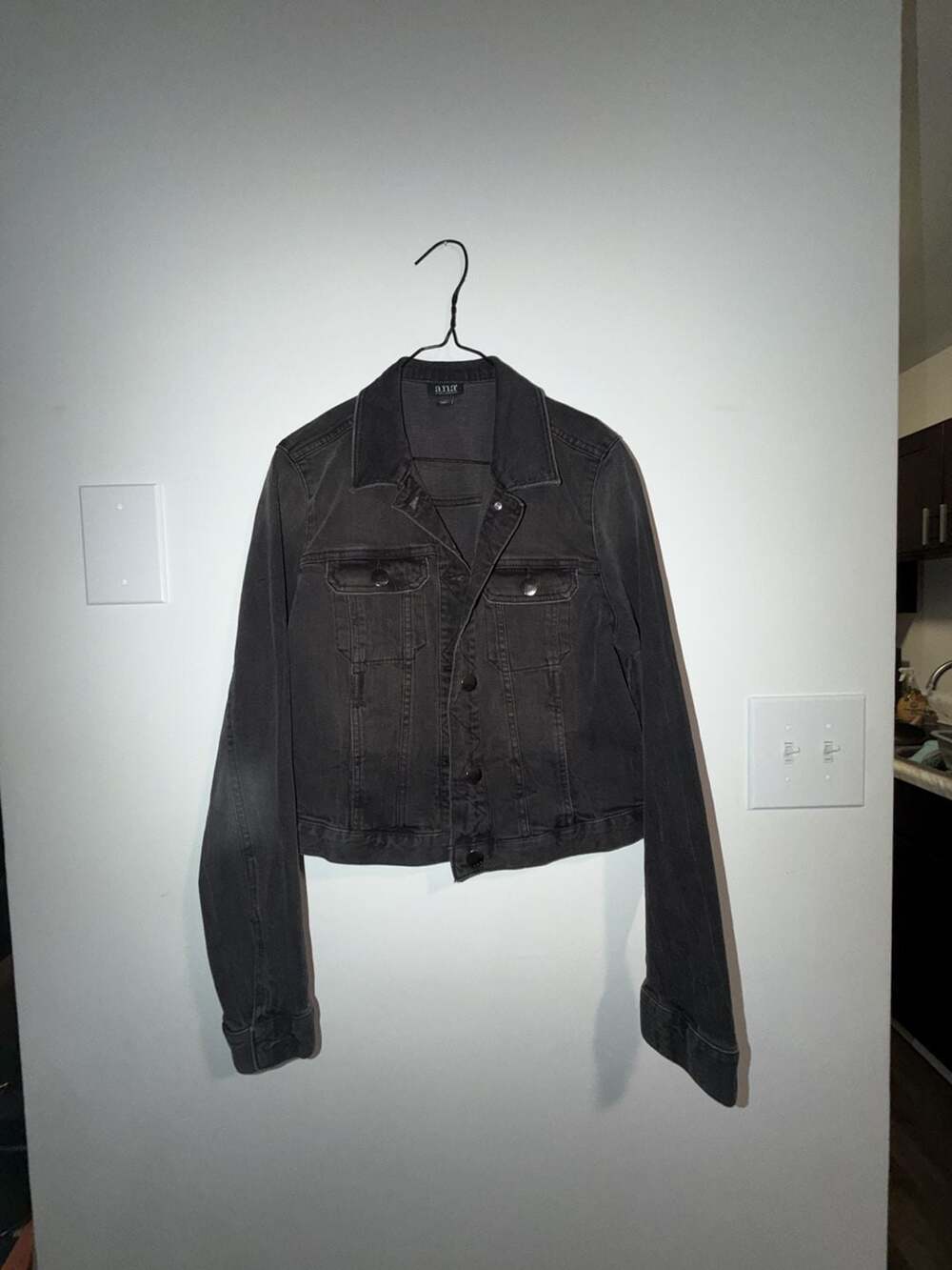 ana A New Approach Black Wash Denim Jacket Women's Medium